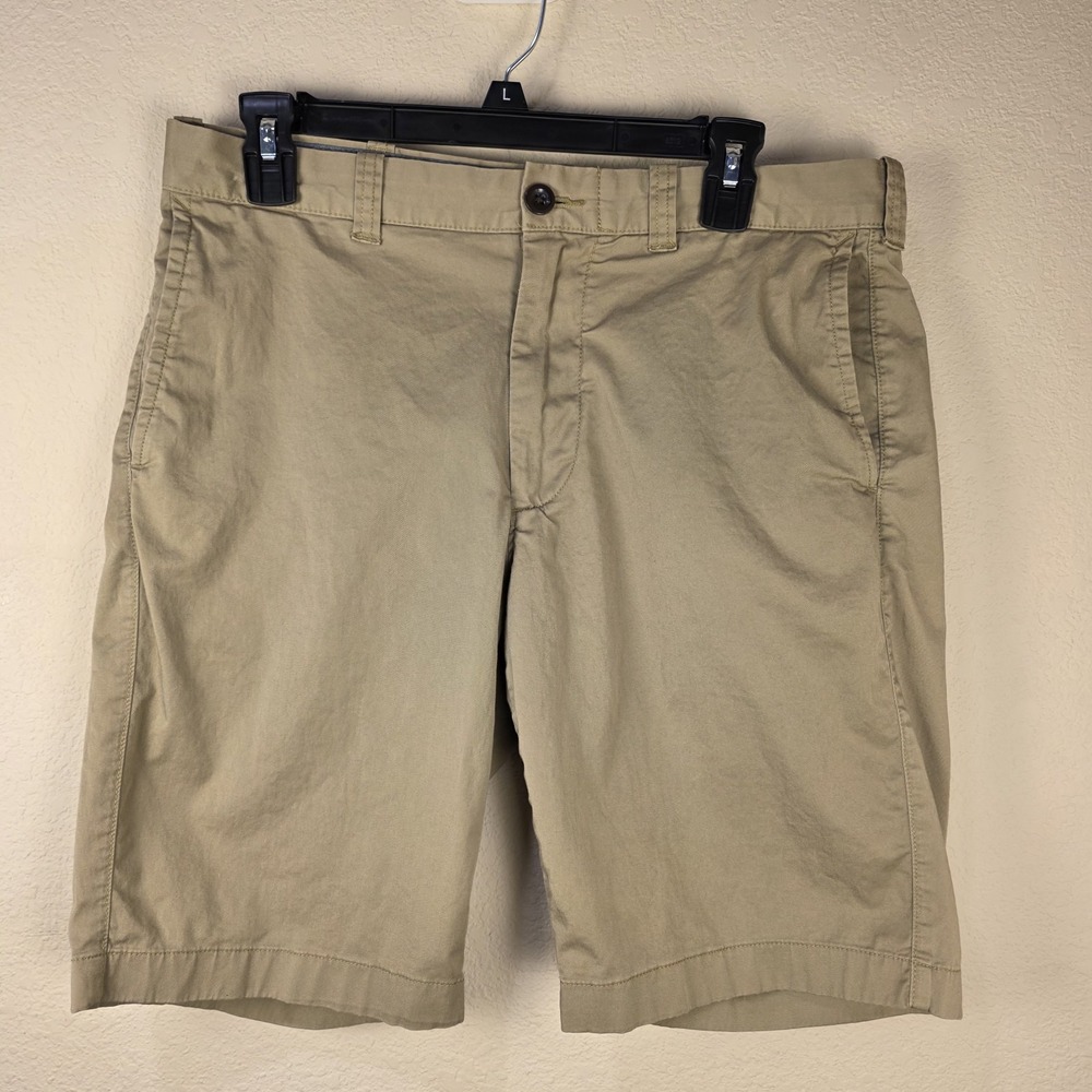 J.Crew Stretch Chino Shorts Mens 32 Beige Khaki Classic Fit Casual‎
